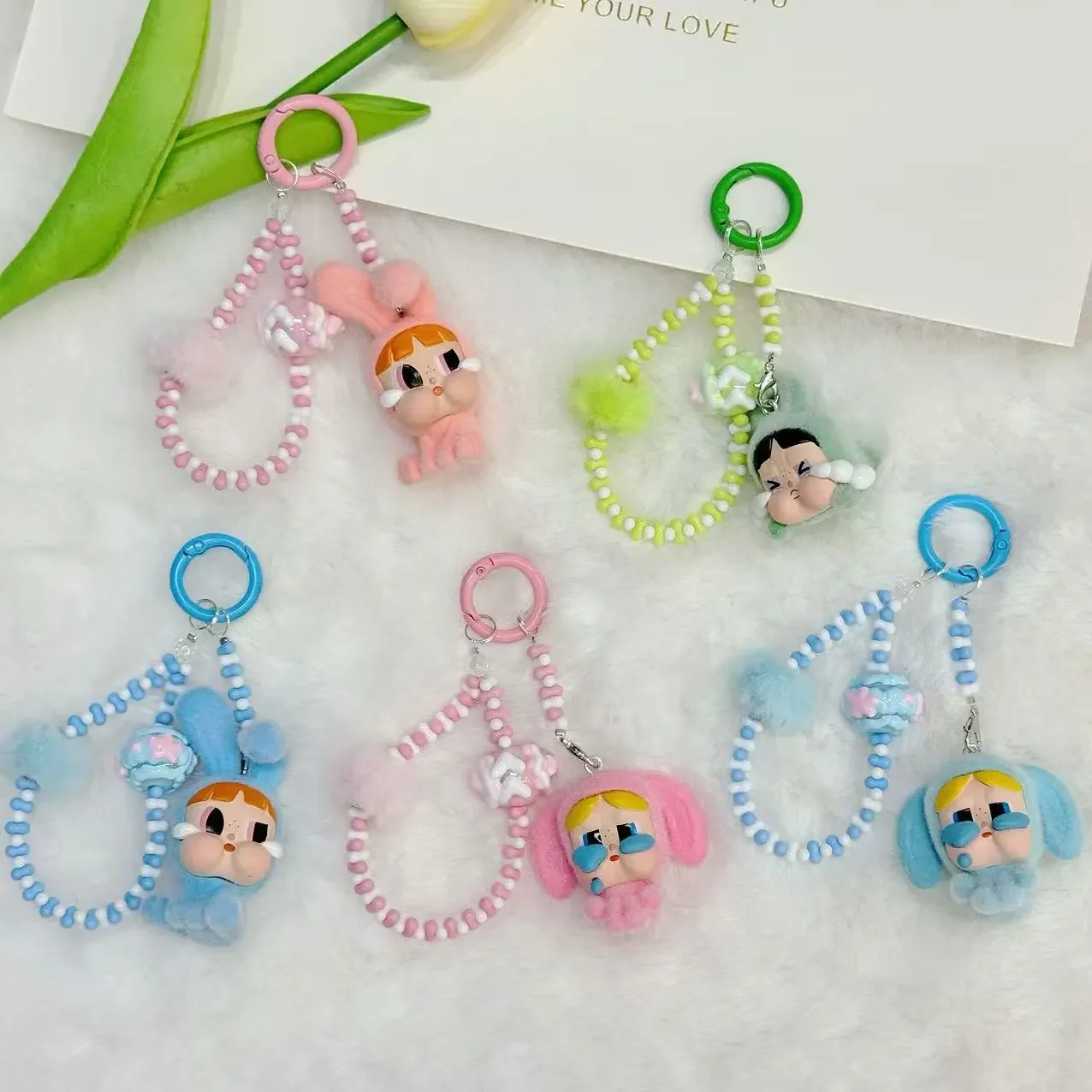 

New Crybaby Key chain Pendant Car Decoration Mini Action Figure Dolls Desktop Model Children for Gift