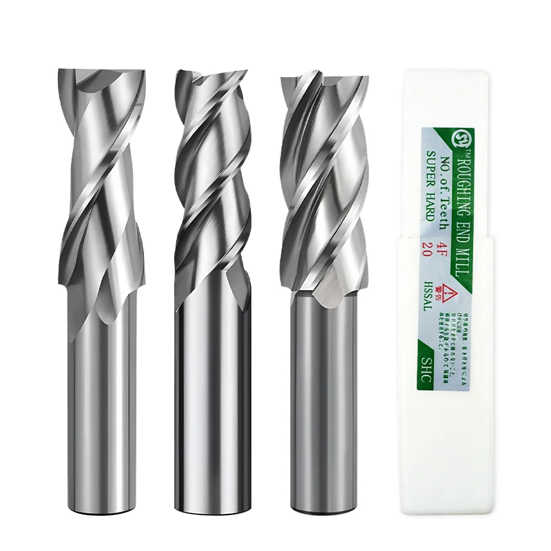 ZUANTONG 1PCS HSS End Mills Standard Length Fully Ground Metal Cutter D1.0-D40mm 2/3/4 Flutes Teeth Aluminum Milling Tool High-Q