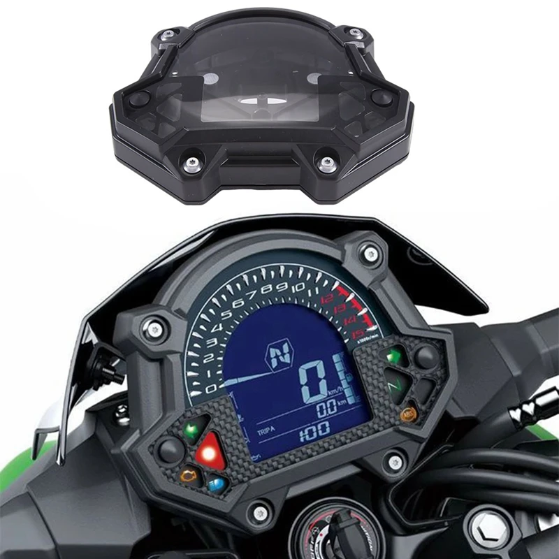 1 Stuks Motorfiets Meter Behuizing Cover Snelheidsmeter Toerenteller Geval Kilometerteller Zwart Abs Voor Kawasaki Ninja Z900 Z650 2017-2019