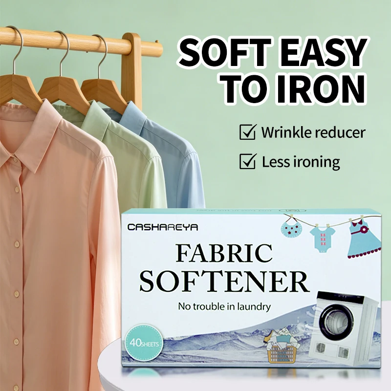 40PCS Fabric Softener Dryer Sheet Anti-Static Odor Removal Cleaning Essentialsr Freshener Ultra Soft Fresh Scent