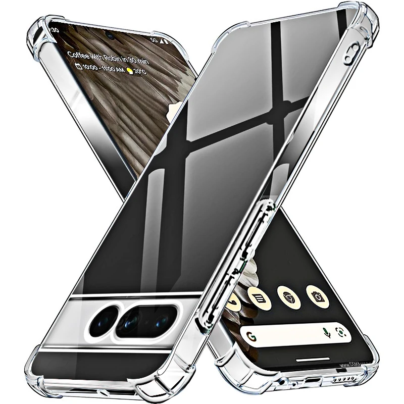 Luxury Transparent Phone Case for Google Pixel 7 Pro TPU Bumper 7a 6a 7 6 Pro 7Pro 6Pro Scratch Proof Hard Back Cover Clear Case