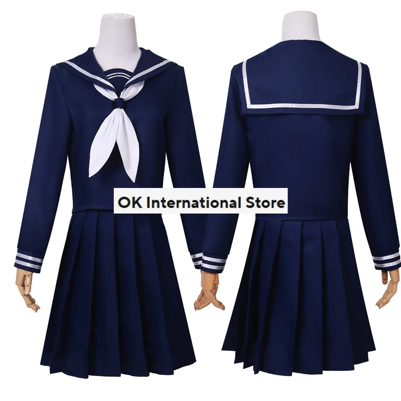 ¡Mayu disfraz de Cosplay de kueves, peluca, falda azul, traje de marinero, sonido de Anime! Conjunto de ropa de Halloween para niña, uniforme de escuela secundaria eufonio 3