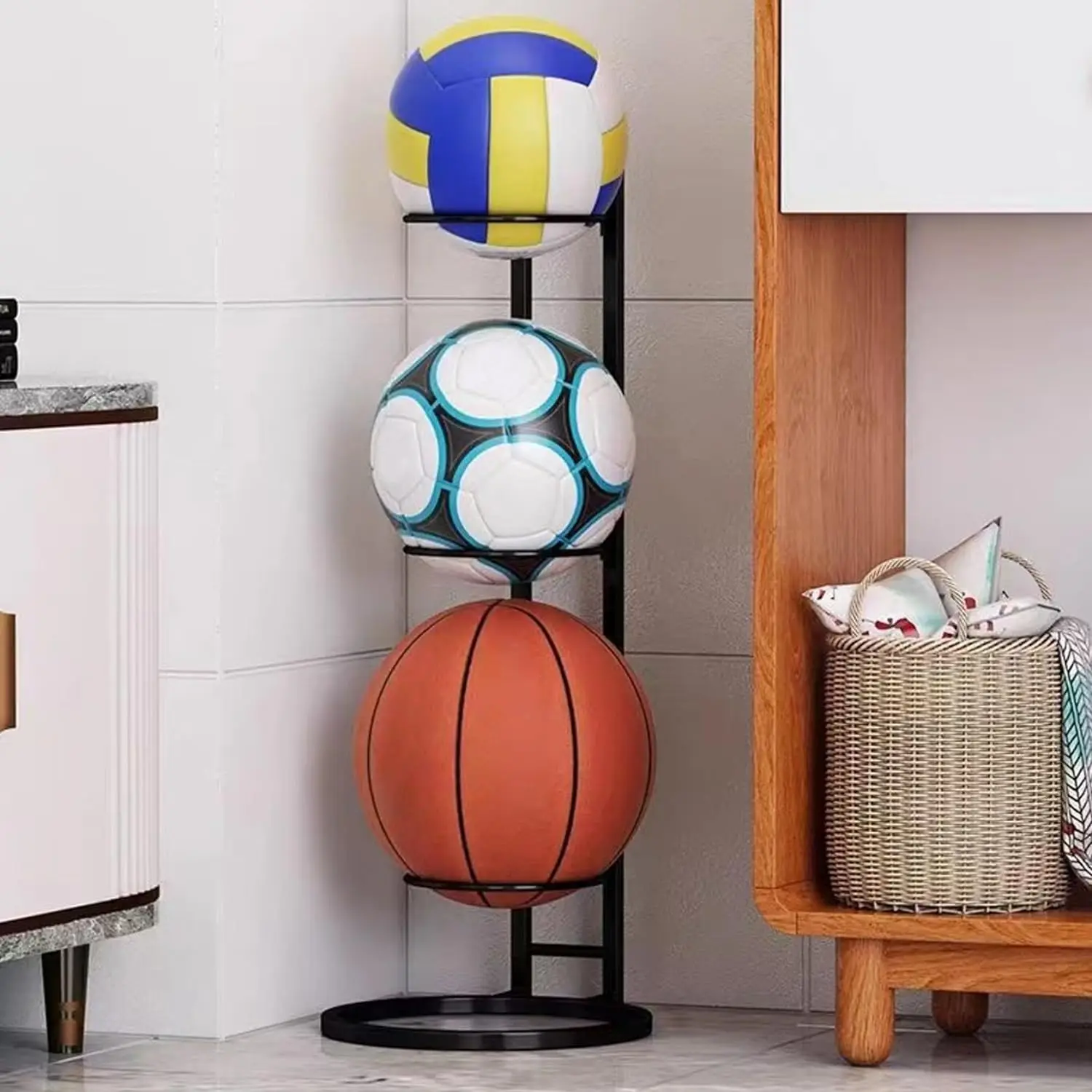 Indoor Children Basketball Storage Rack Put Ball Football Storage Basket Placed Rack Kindergarten Volleyball Stand Holder Space