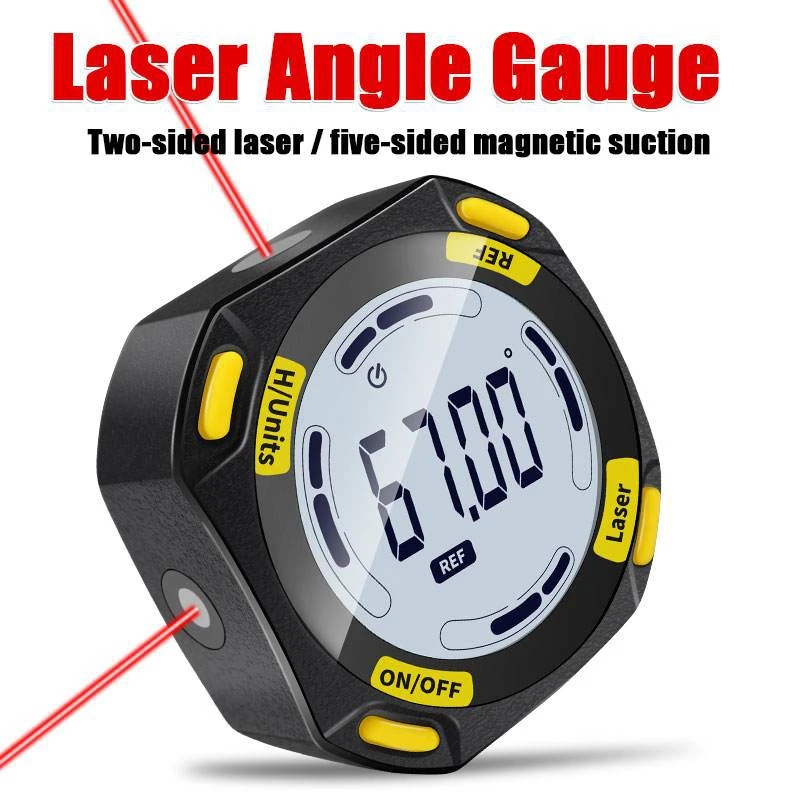 Laser Digital Protractor Angle Measure Inclinometer 3 In 1 Laser Level Box Type-C Charging Angle Meter Measuring Tools