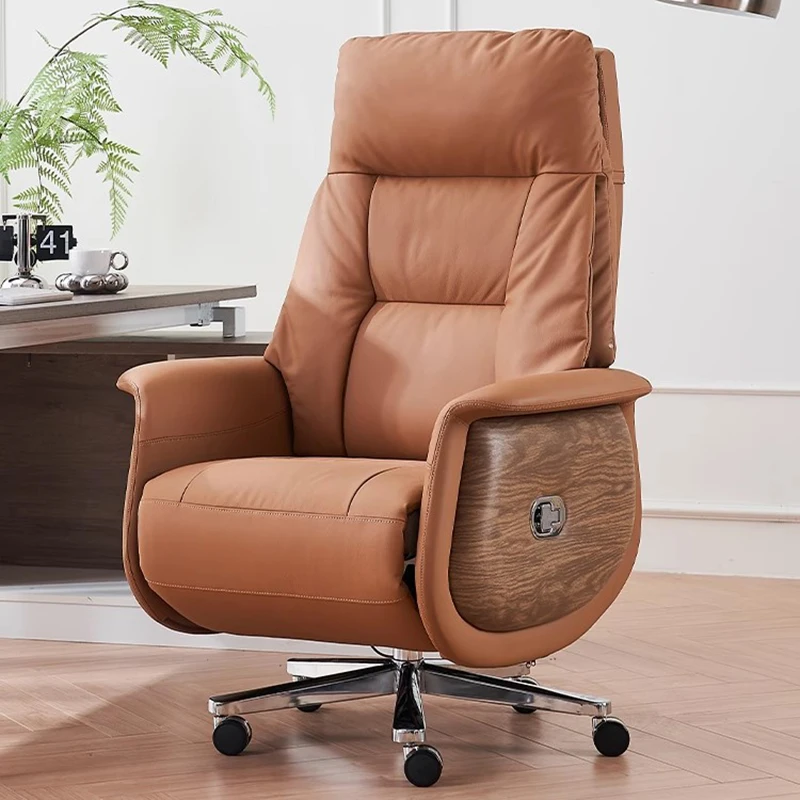 Mobile Leather Editor Office Chair Armchair Floor Working Relaxing Hand Chair Revolving Autofull Fashion Chaises Office Supplies