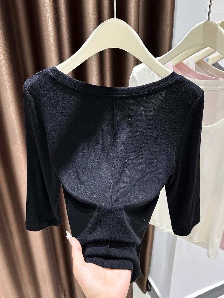 

Базовый женский топ из лиоцелла и шелка, мягкий и удобный, для повседневной носки весной и осенью