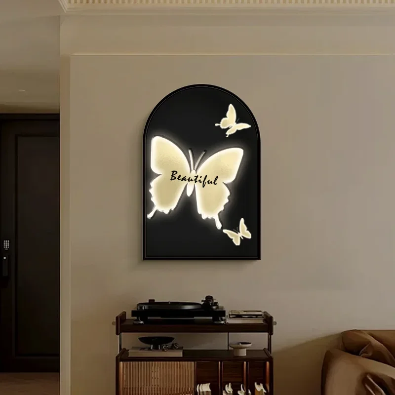 Stereoscopic luxury Butterfly hanging painting warm feeling luminous mural