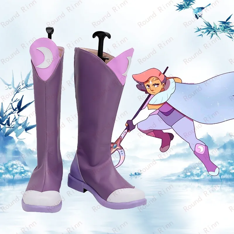 

Костюм для косплея She-Ra and the Princesses of Power Glimmer, фиолетовые ботинки ручной работы из искусственной кожи