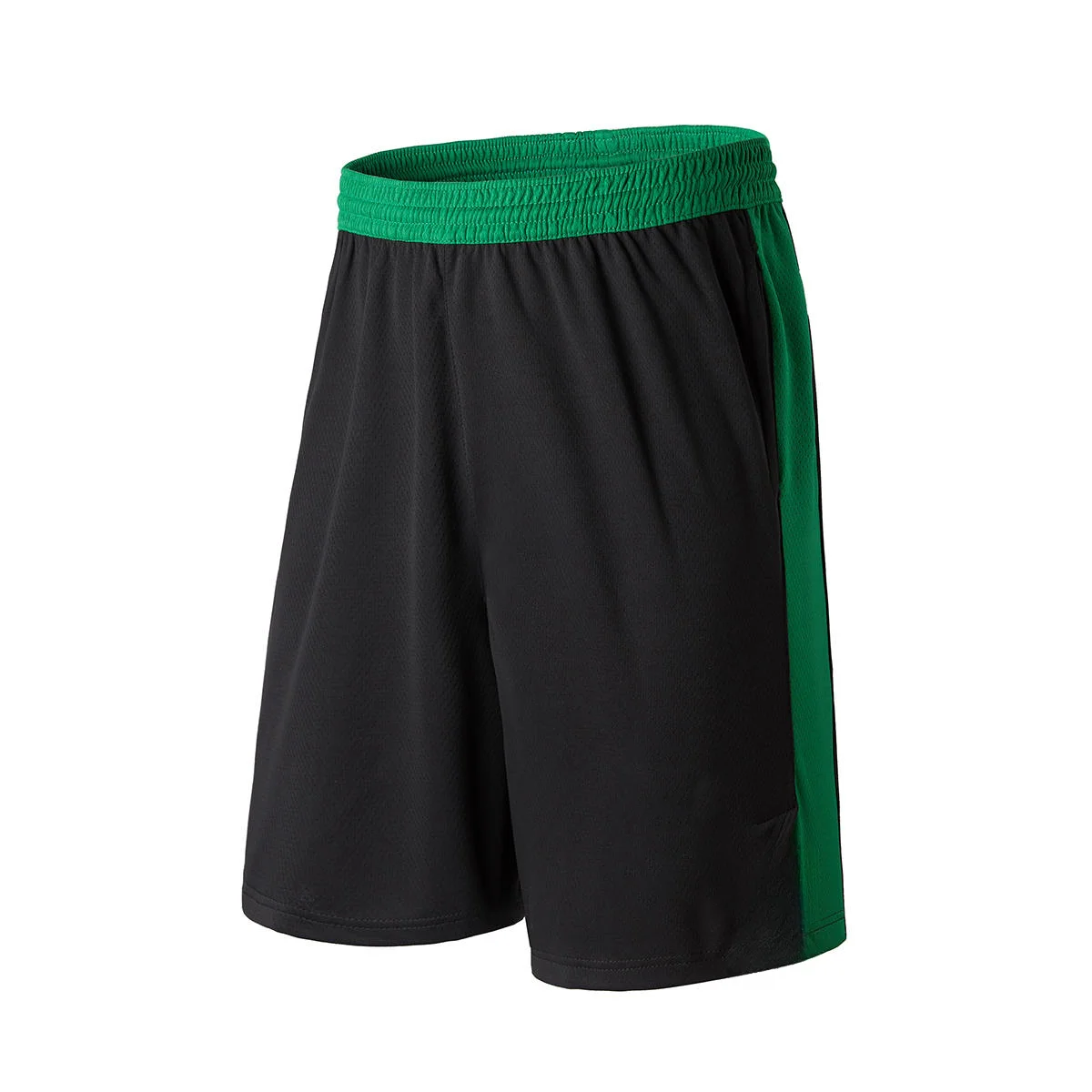 Herren Sommer Blau-Rot Farbblock Mesh Basketball-Shorts Geprägte Gestreifte Elastische Taille Athletische Trainings-Sporthose – Detail 8
