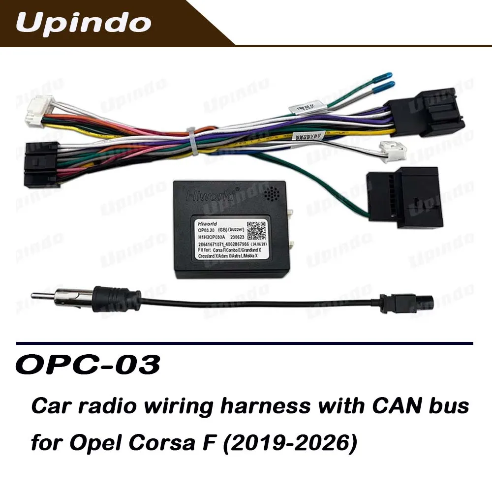 

Car Radio Cable 16pin Wiring Harness with CANBus Power Connector Socket CAN Bus Adapter for Opel Corsa F