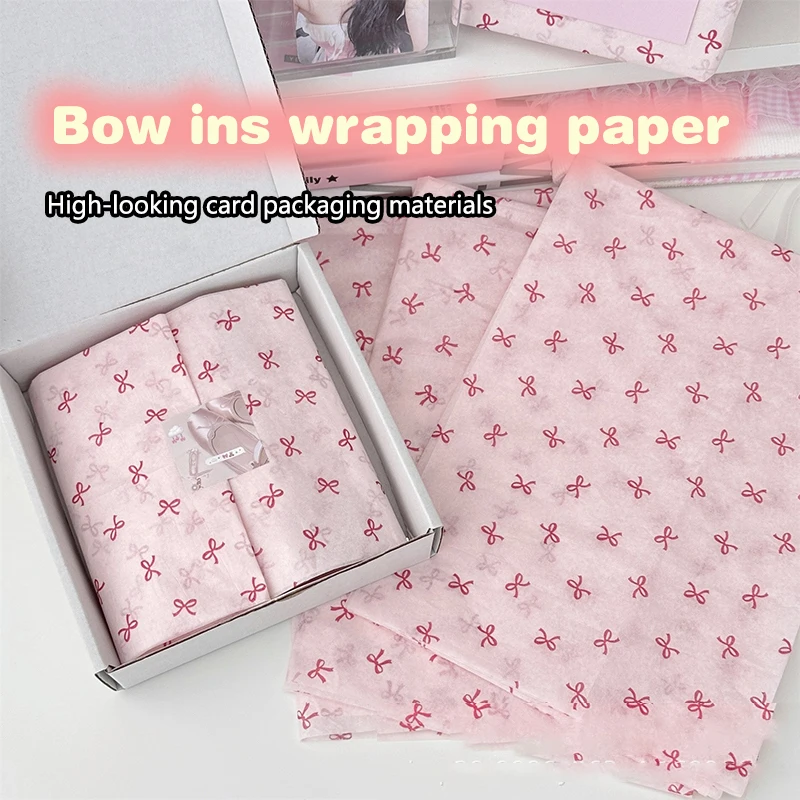 10 Pieces Of Pink Bow Snow Pear Paper Handmade Paper Gift Wrapping Paper Flower Bouquet Packaging Paper