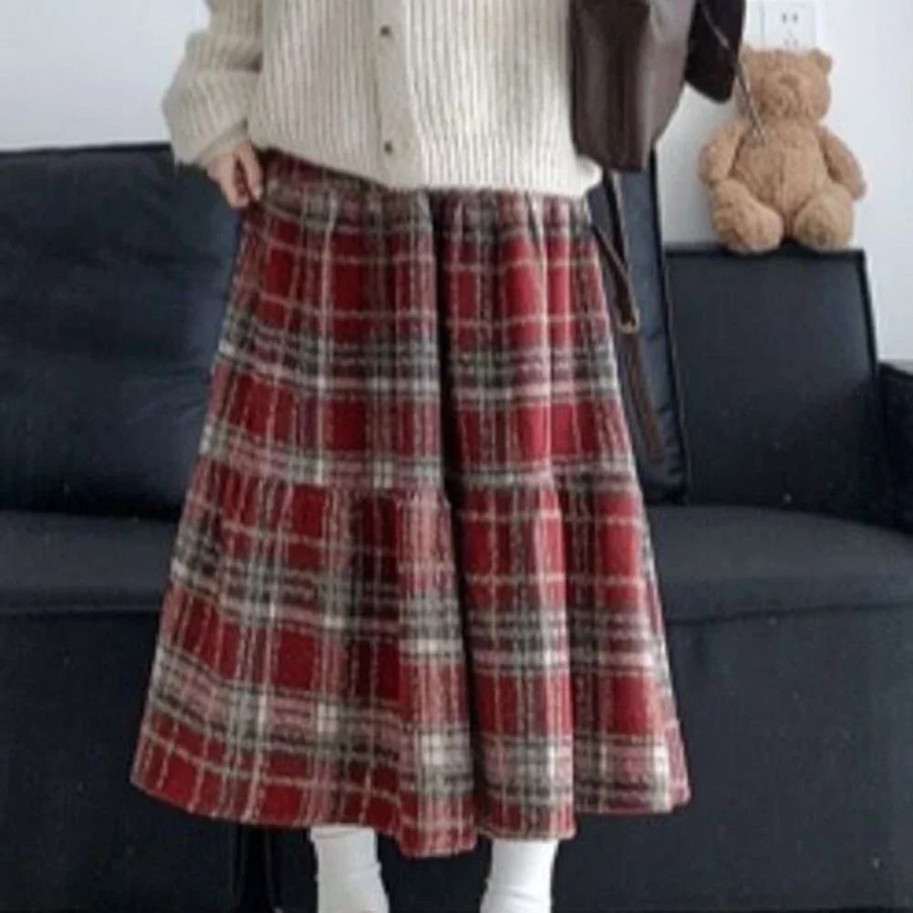 تنورة عالية الخصر عصرية يومية، تنورة منقوشة عالية الخصر، تنورة للنادي، ملابس يومية، نمط شبكي بخصر مطاطي