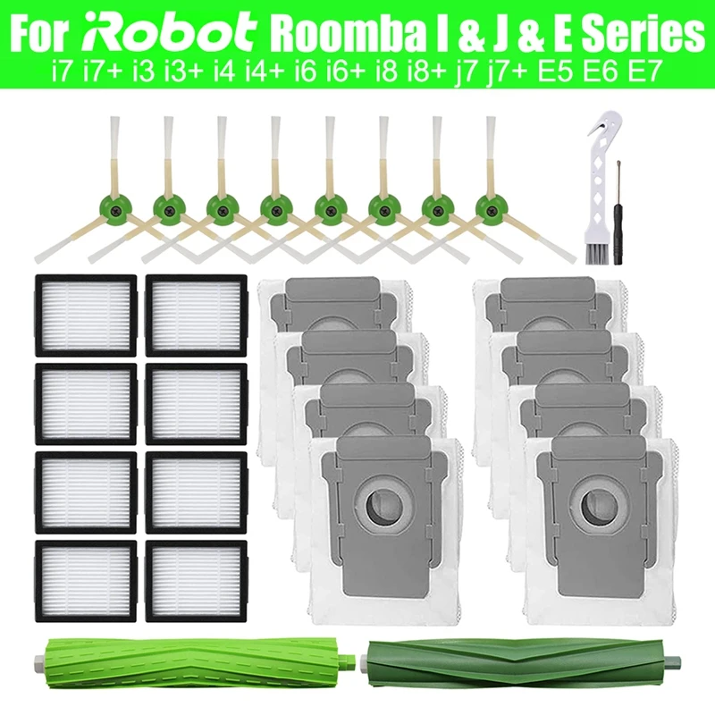 IRobot Roomba用掃除機,i7 i3 i4 i4 i6 i8 i8 j7 j7 e5 e6 e7,掃除機用アクセサリー,メインブラシ,モップクロス,ダストバッグ付き