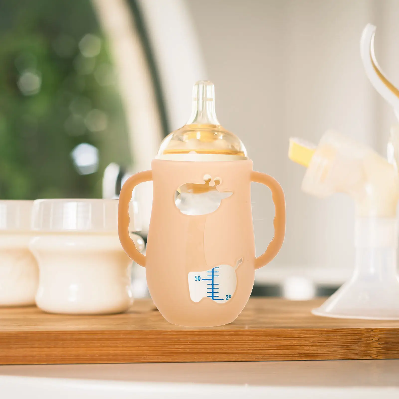 

Silicone Baby Bottle Handle Ergonomic Non-Slip Infant Bottle Holder Detachable Washable Baby Feeding Accessory