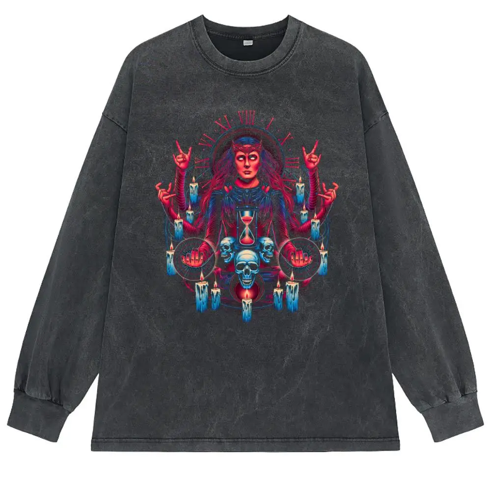 Wonderful Tshirt Holiday Men Washed Tshirt Retro Sweatshirts Long Sleeve Father Day Novelty Black T Shirt