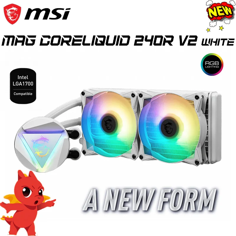 LGA 1700 MSI MAG CoreLiquid 240R V2 белый AMD Intel CPU материнская плата ARGB водяной охладитель радиатор 120 мм AIO RGB PWM вентиляторы Новинка