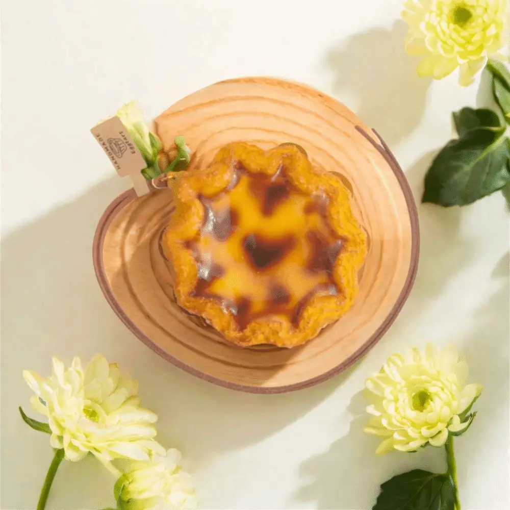 Simulation Food Egg Tart Keychain Sunflower Miniature Dessert Egg Tart Model Keyring Creative Personality Design