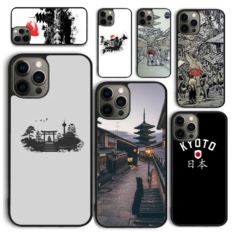 Kyoto Japan Old Capital Phone Case for iPhone 16 15 14 12 13 mini PLUS X XS XR 11 PRO MAX Back Cover Fundas Shell