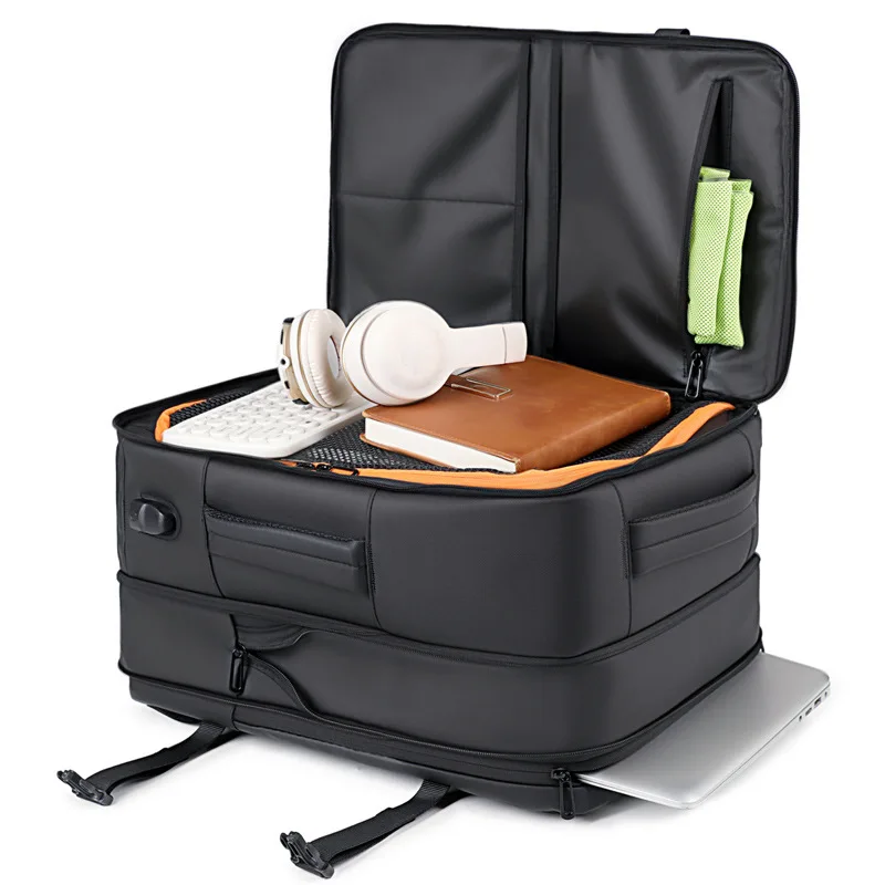 Business Men's Computer Bag Multifunctional Expansion Large Capacity Backpack Short Business Trip Shoes Warehouse Backpack PC Le