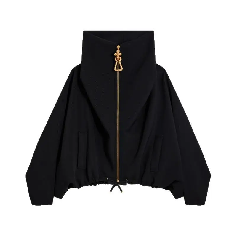 Faionable Allentato Batwing Sve Colletto Jaet Donna Sle Autunno Nuovo Arrivo Casual High-End Feel Or Cappotto per Le Donne