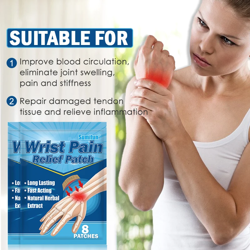 8~80Pcs Wrist Pain Relief Patch Hand Tendon Sheath Treatment Stickers for Thumb Finger Tenosynovitis Analgesic Plaster