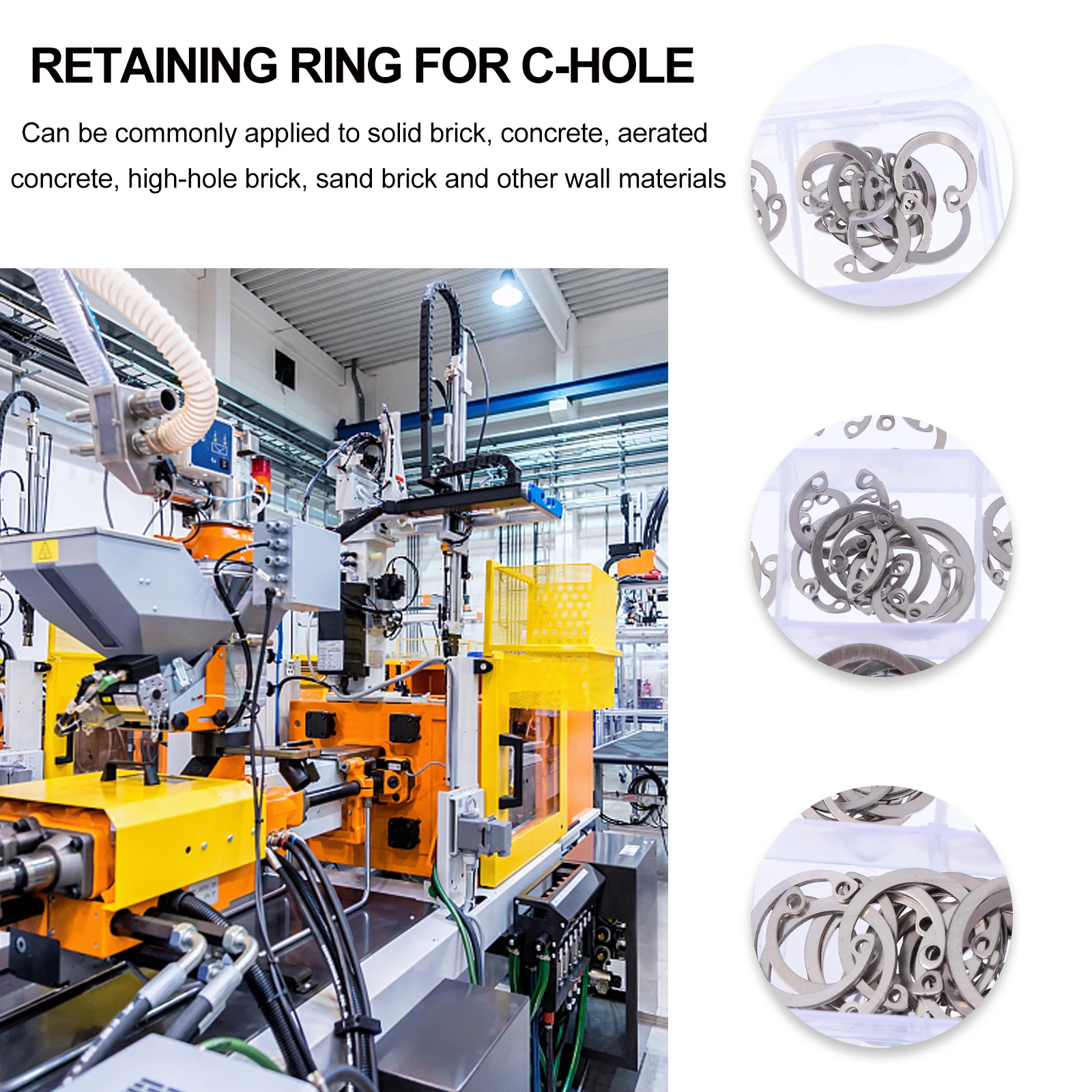 

150pcs Stainless Steel Snap Rings Set Shaft Retaining Anti-Rust Wear Resistant Fixation Parts For Equipment Crankshaft
