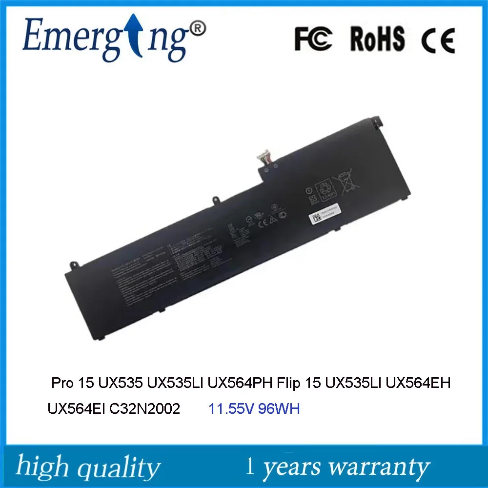 11.55V 96Wh New C32N2002 Laptop Battery  For ASUS ZenBook Pro 15 UX535 UX535LI UX564PH Flip 15 UX535LI UX564EH UX564EI