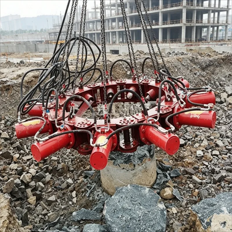 Customized Pile Crusher Hydraulic Breaker Concrete Pile Cutter Excavator Attachment 8 Module