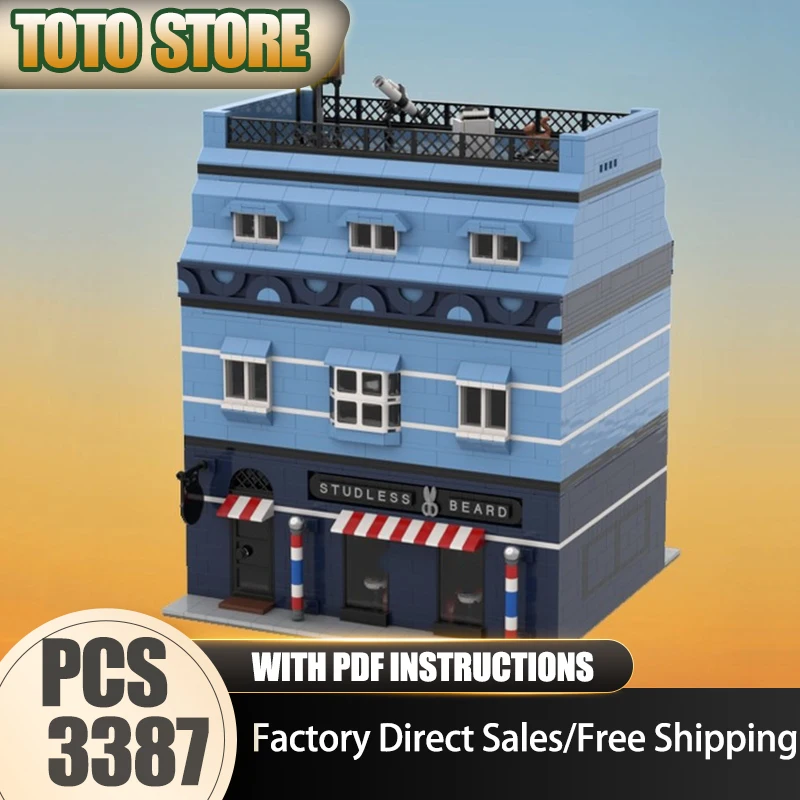 

Moc Building Blocks The Studless Beard Model Technology Bricks Assembly City Street View Model Holiday Construstion Gifts Toy