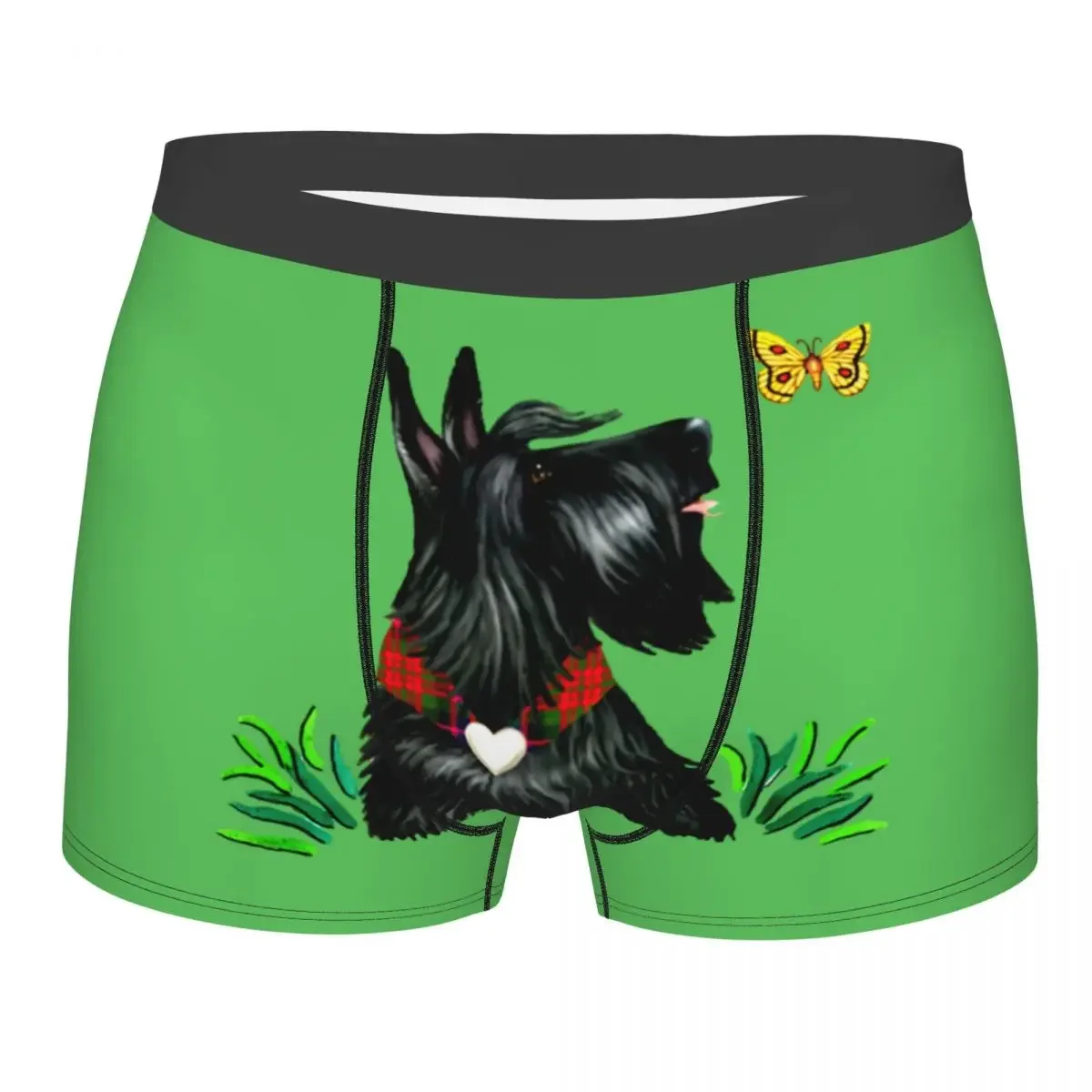 Male Fashion Funny Scottish Terrier Dog Underwear Scottie Puppy Boxer Briefs Men Soft Shorts Panties Underpants