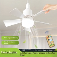 Removable Split Flower Shaped Fan Light E27 Infinite Dimming Three Color Dimming Timing Memory Function Fan Light