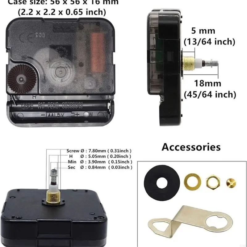 62KD Quartzs DIY Wall Clock Movement Mechanism Battery Operated Silents Clocks Kits