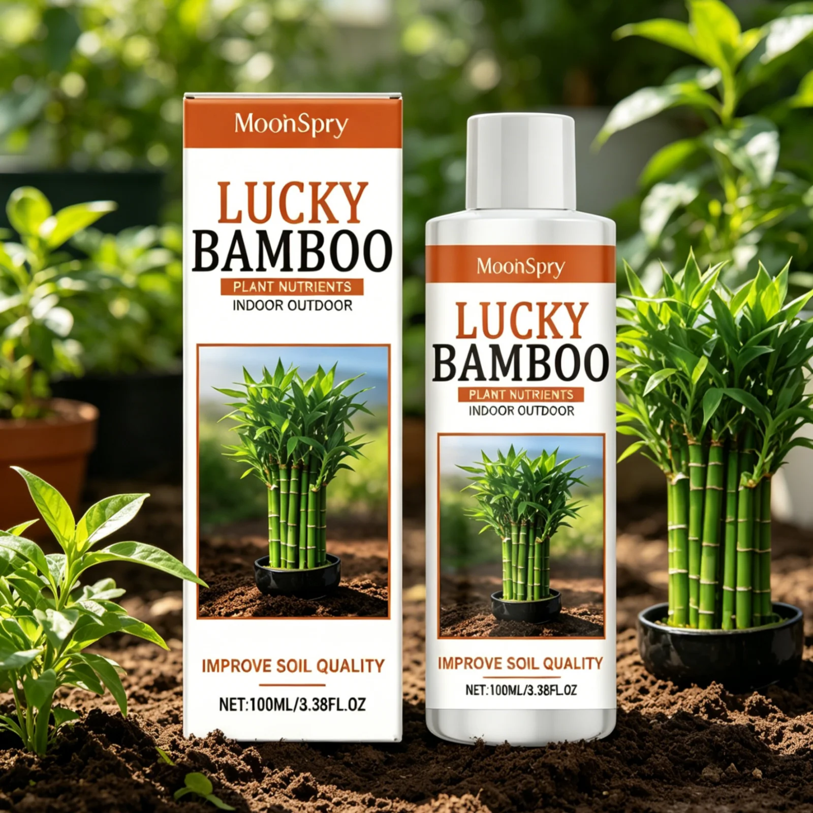 MoonSpry Lucky Bamboo Plant Nutrients Improve Soil Quality Promote Root Development Safe Formula Plant Nutrient Solution 100ml