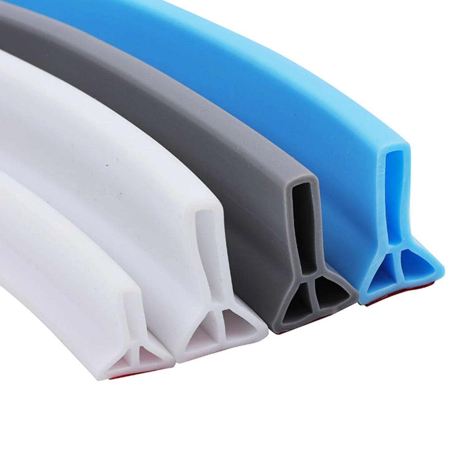 Barriera d'acqua in silicone da 50-300 cm per doccia, striscia flessibile sigillante per il fondo della porta della doccia, per cucina e doccia senza
