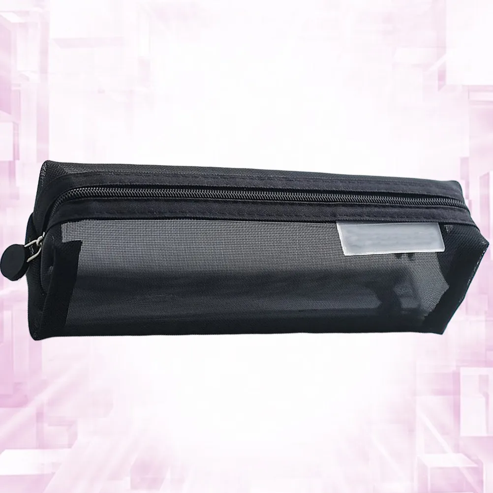 

Прозрачный пенал из нейлоновой сетки, черный, портативный, практичный органайзер для канцелярских принадлежностей для студентов
