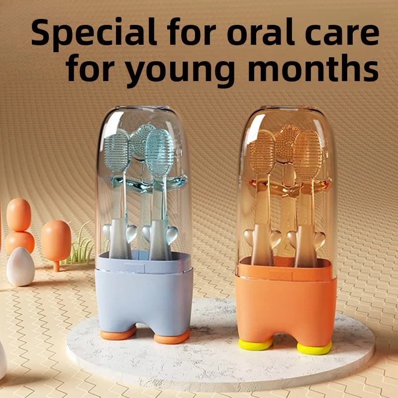 

Очиститель полости рта для новорожденных 0-1 года — силиконовая детская зубная щетка, покрытие для языка, артефакт для чистки зубов и рта ребенка