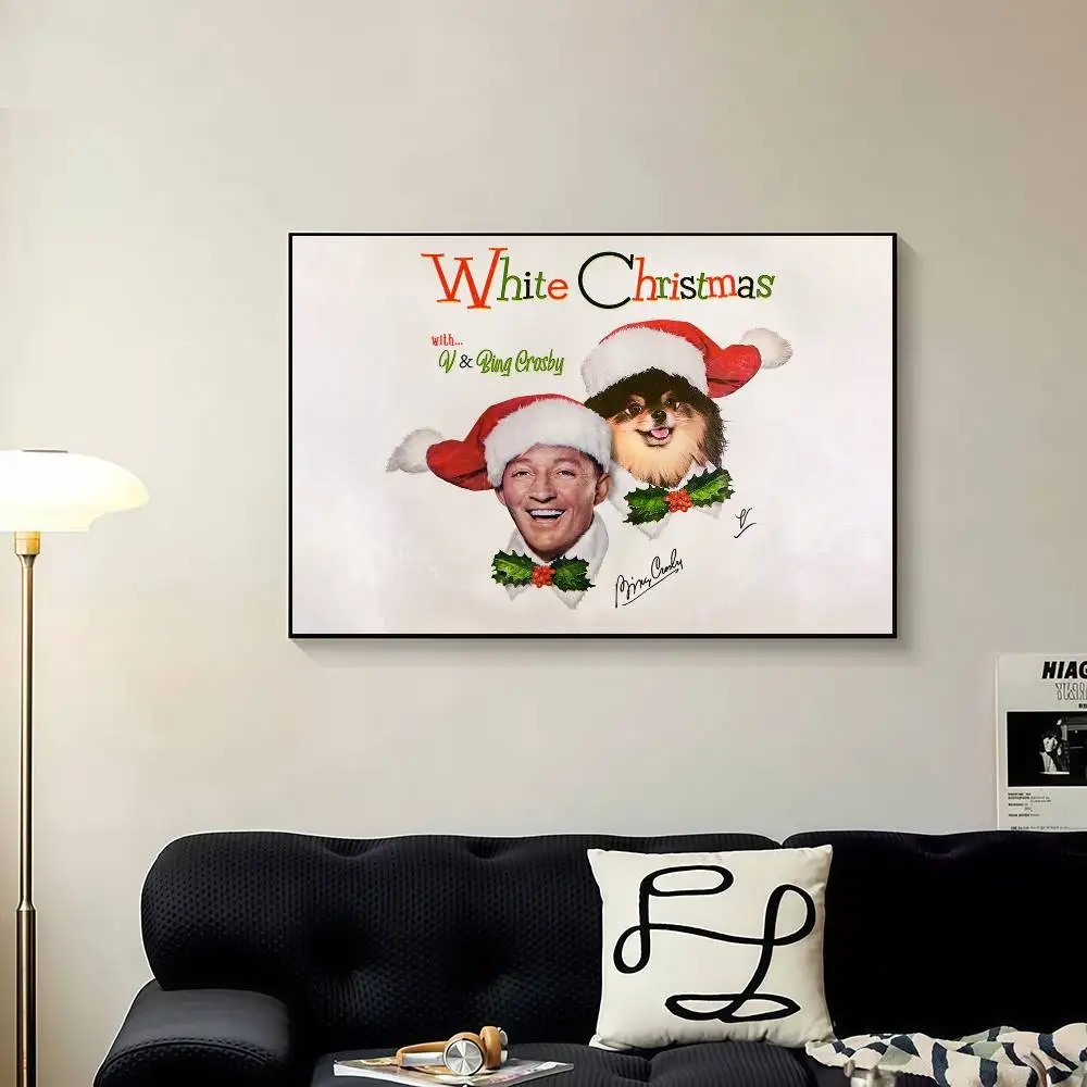 الأبيض عيد الميلاد بنج كروسبي ملصق ملصق HD جودة ديكور جدار غرفة المنزل #6