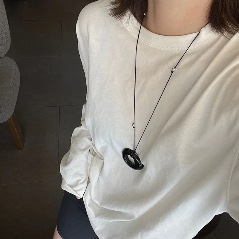 Fashion Jewelry Vintage Temperament Resin Geometric Pendant Necklace For Women Accessories Gifts 2025 Trend New Hot Sale