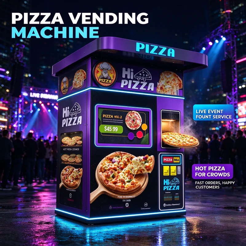 Vending Machine Qr Code - เครื่องขายพิซซ่าอัตโนมัติ บริการตนเอง ทำพิซซ่าร้อนสดใหม่ หน้าจอสัมผัสแบบดิจิทัล รองรับ QR