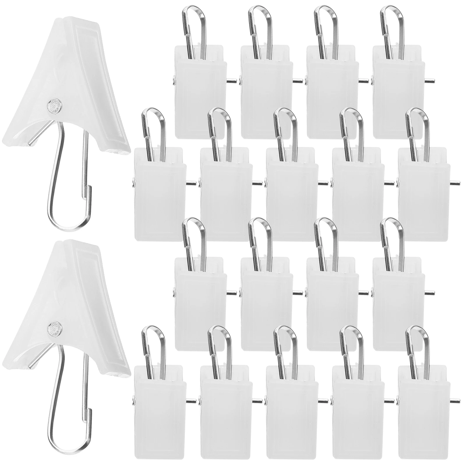 20 Pcs Drapery Hooks Plastic Curtain Clip Clamp Hanging Small Photo Clips Curtain Clip With Hook Hanging Clip Curtain Clamp