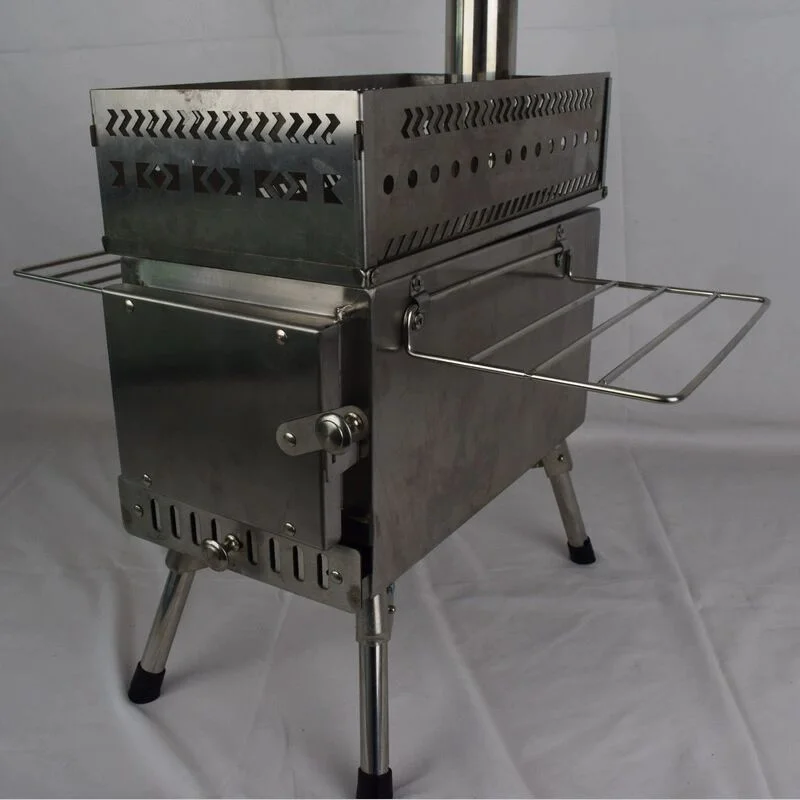 Foldable Wood Burning Stove Outdoor Tent Heating Heater With Stone Basket For Sauna Box Heating And Humidifying Function