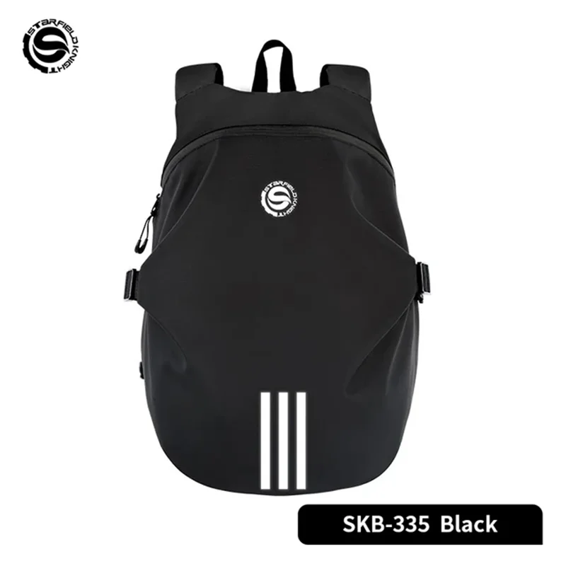 SFK Multifunctional Motorcycle Riding Backpack Waterproof High-capacity Black Helmet Bag Night Reflection Logo Outdoor Travel