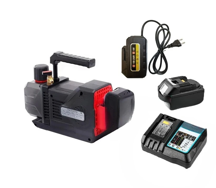 Bomba de vacío inalámbrica con batería de litio de 18v sin escobillas, bomba de vacío de refrigerante para aire acondicionado sin escobillas R32 de doble voltaje