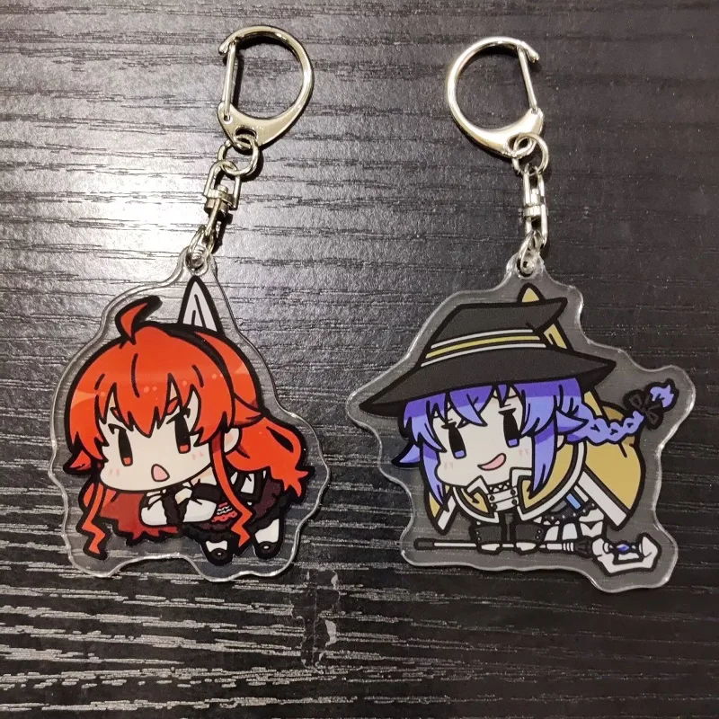 Jobless Reincarnation Anime Figures Roxy Eris Rudeus Cosplay Q Version Acrylic Keychains Cute Pendant Decor Fans Christmas Gift