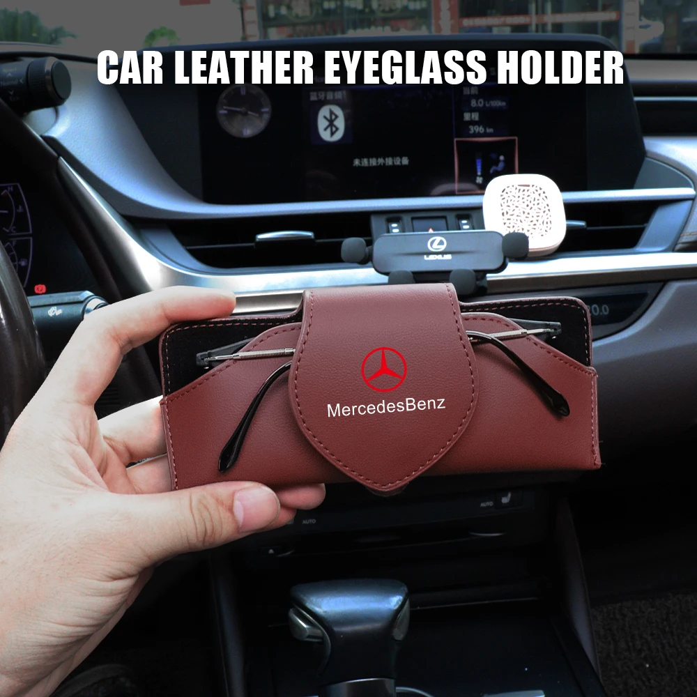 Car Glasses Case Auto Sun Visor Glasses Holder Decoration Accessories for Mercedes benz AMG C E S GLE CLC W203 W221 W213 W212