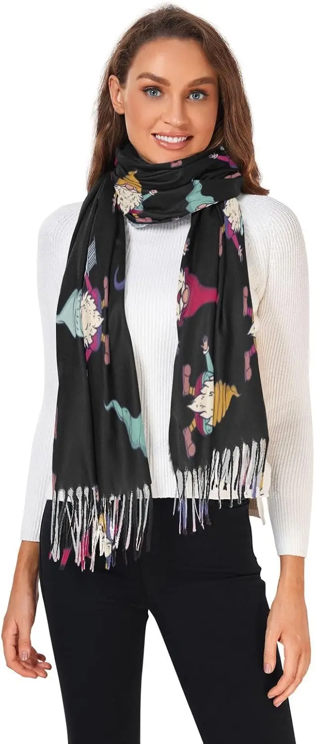 وشاح نسائي شال كشمير يشعر الأوشحة أزياء شتاء ناعم دافئ وشاح كبير مع شرابة