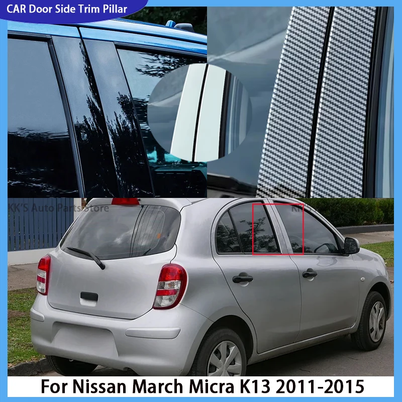 

Gloss Black Pillar Posts Fit For Nissan March Micra K13 2011 2012 2013 2014 2015 Door Window Decoration Sticker Cover Accessorie