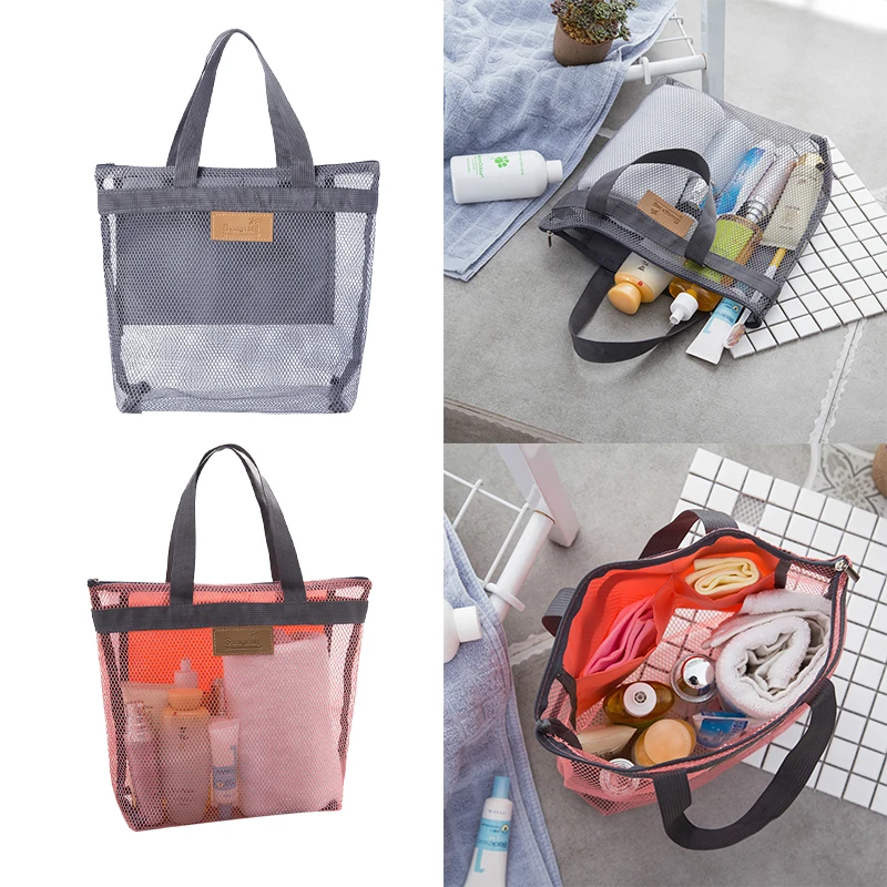 Seaside Beach Tote Storage Bag Outdoor Swimming Travel Makeup Wash Store Mesh Shopping Bag