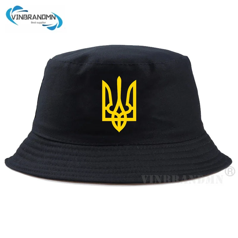 Ukraine Bucket Hats New Fashion Cool Ukrainian Caps Summer Cotton Outdoor Sunscreen Fisherman Hat Ukrainian Emblem Baseball Caps