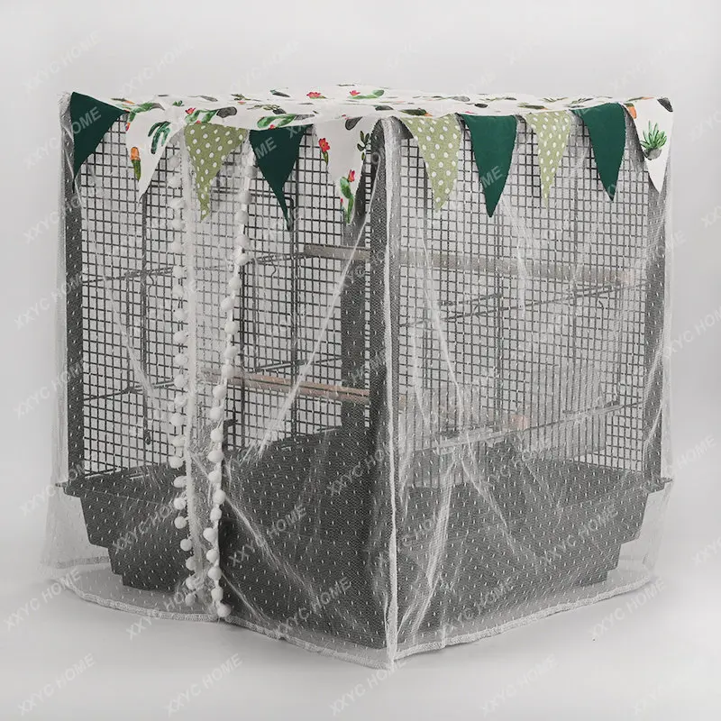 

Bird Cage Net Parrot Splash-Proof Cover Pet Anti-Mosquito Net Parrot Splash-Proof Net Yarn Cover Summer Light and Breathable